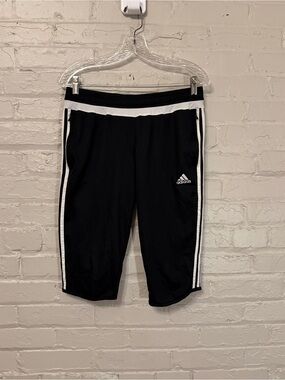 Adidas Cropped Pants Adizero Climacool Black White Stripe